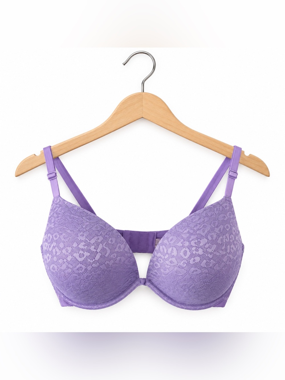 PINK Victoria’s Secret Purple Lace Wear Everywhere Super Push-Up Bra 34DD
